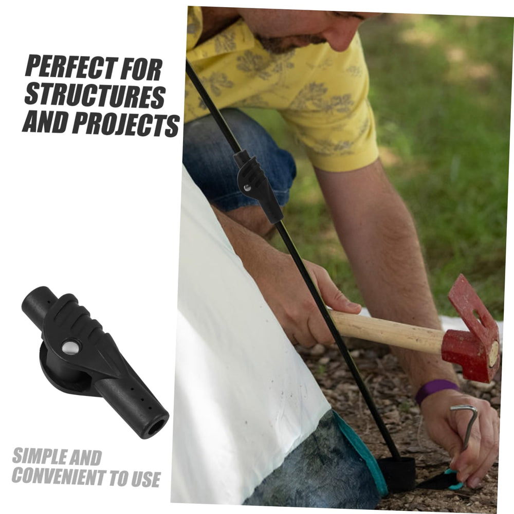 Toddmomy tent-pole joint adapter enables flexible angles for windier conditions.