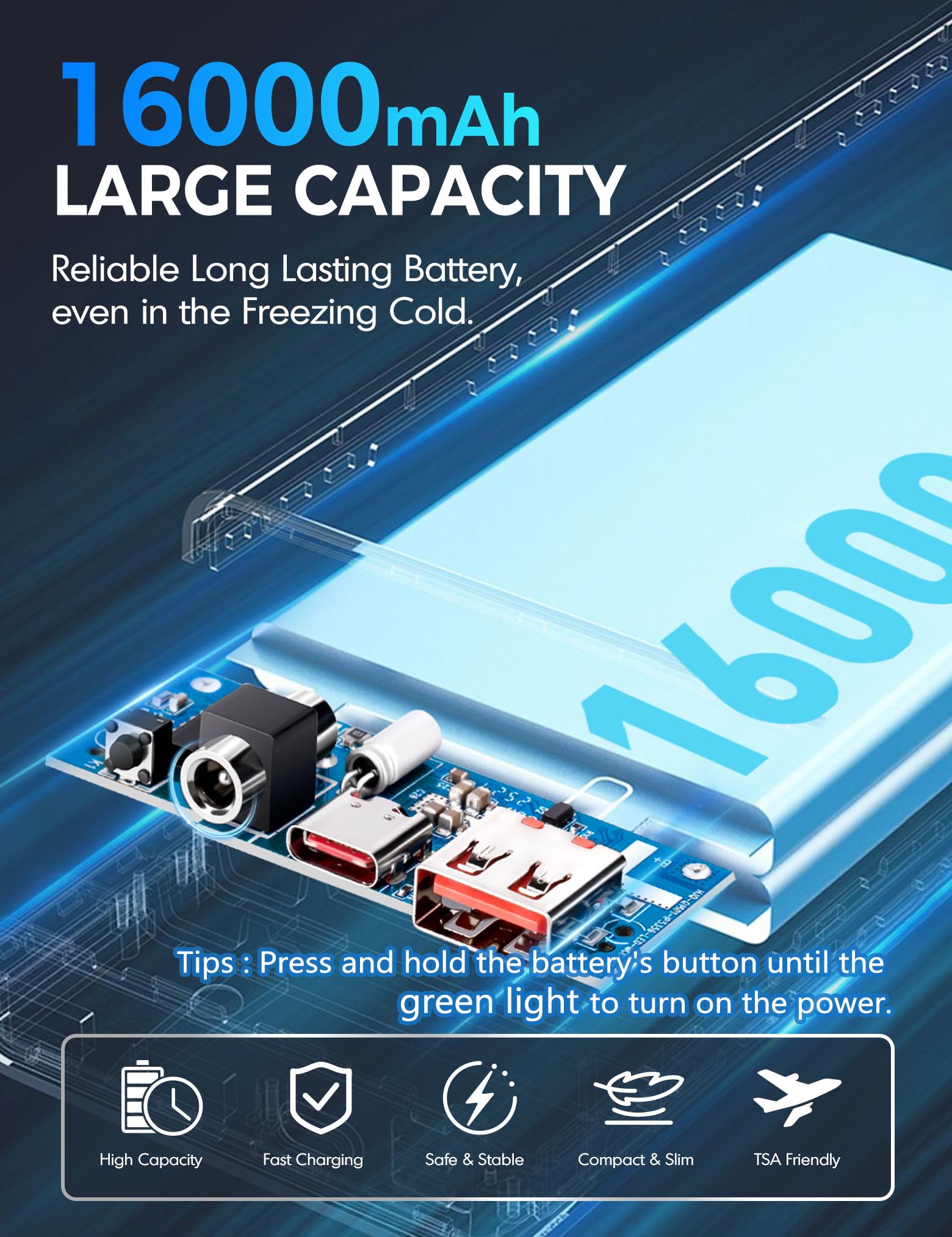 TODWARM smart 4-in-1 control button enables easy heat adjustments.
