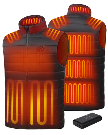 TODWARM men heated vest front view highlights 15-zone warmth for cold commutes.