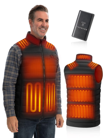 TODWARM heated vest side view shows slim silhouette and wind protection.