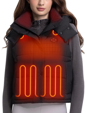 TODWARM women heated vest front view with 15-zone heating for rapid warmth.