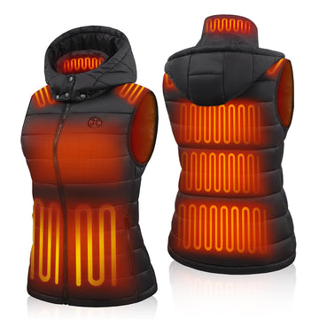 TODWARM women's heated vest front view with targeted warmth for outdoor hikes.