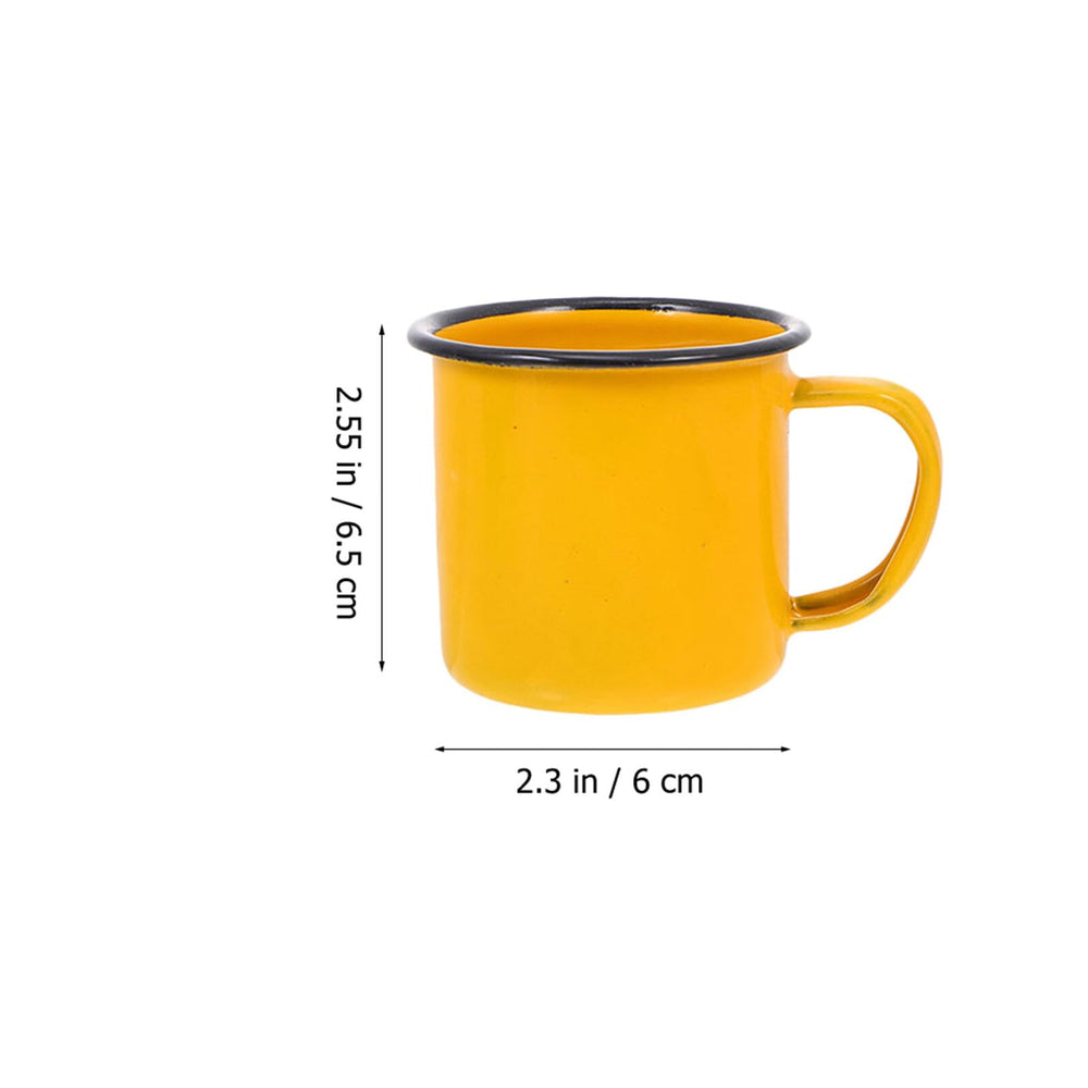 Tofficu 6.5oz enamel mug for kids with a sturdy anti-slip handle.