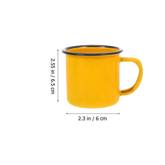 Tofficu 6.5oz enamel mug for kids with a sturdy anti-slip handle.