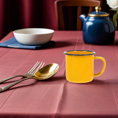 Tofficu compact enamel cup with anti-slip handle for a comfortable grip.