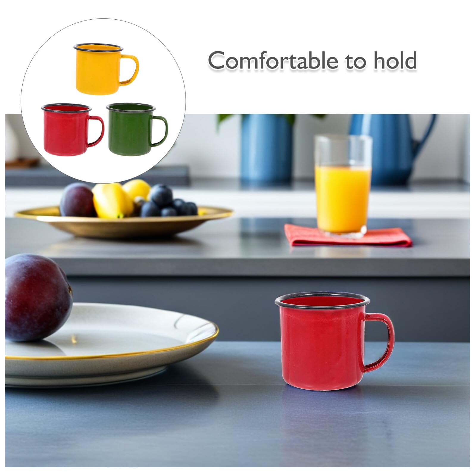 Tofficu enamel-coated metal surface is smooth and easy to clean after meals.