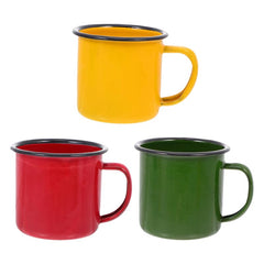 Tofficu retro enamel cups set of 3 in bright colors for easy outdoor dining.