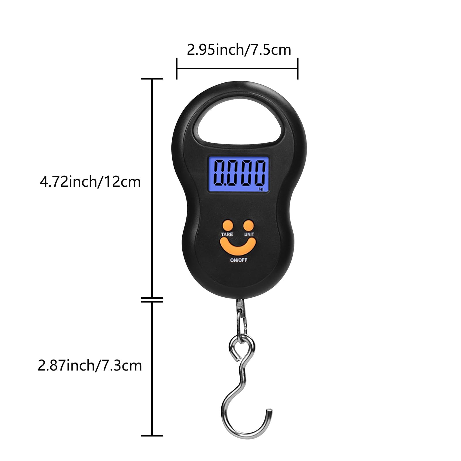 Close-up of Toguma 50KG hanging scale in black