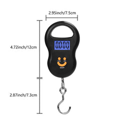 Close-up of Toguma 50KG hanging scale in black