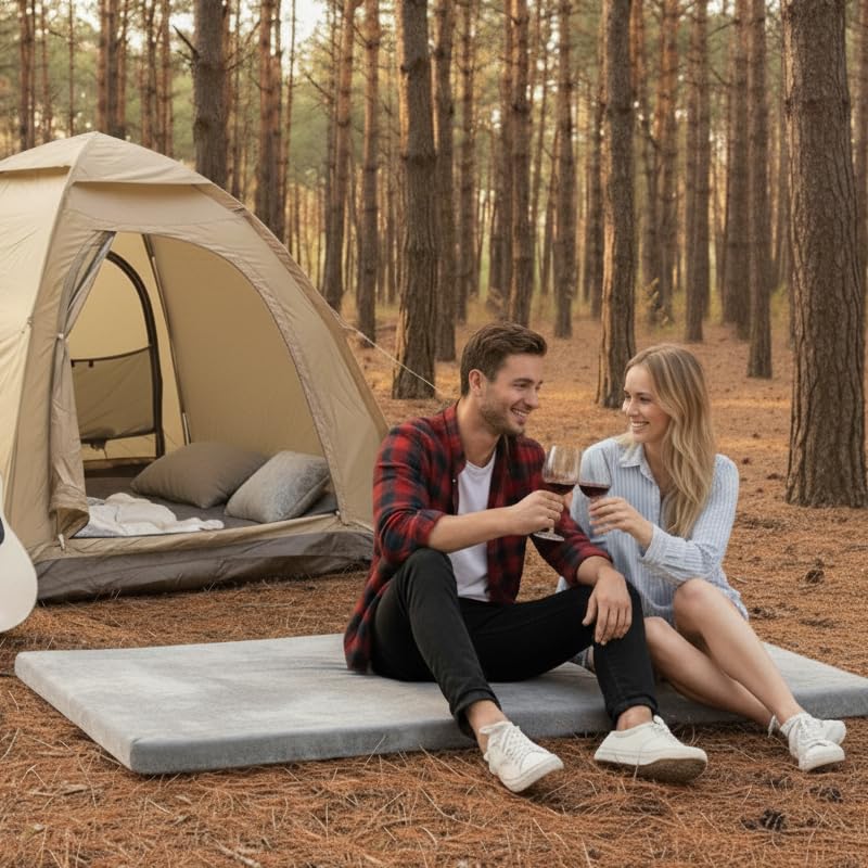 TokSay foam camping mattress in travel bag ready for car or tent trips.