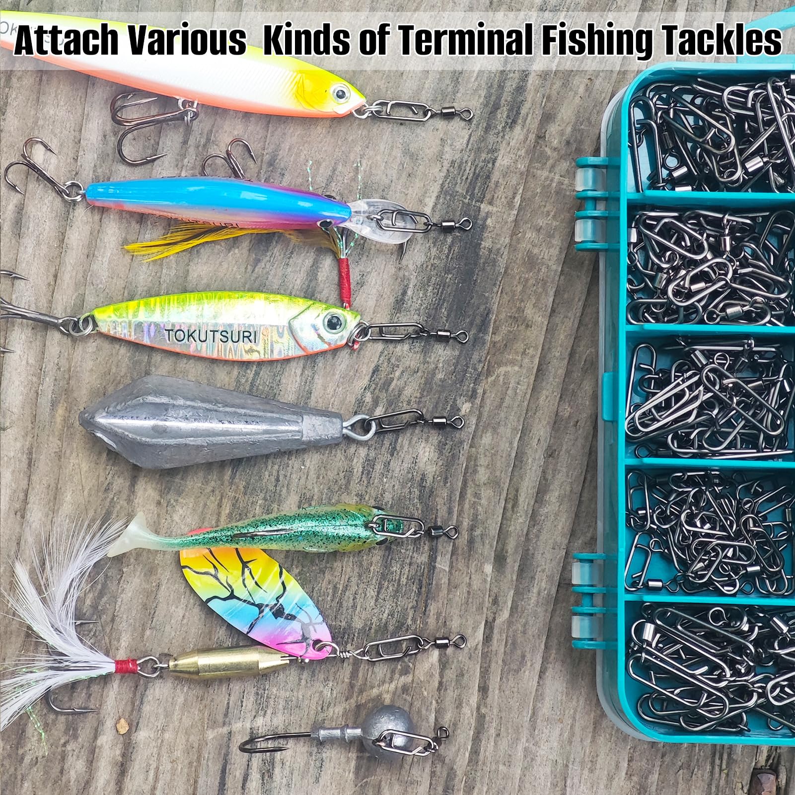 Versatile tackle use: lures, weights, jigheads and spinnerbaits
