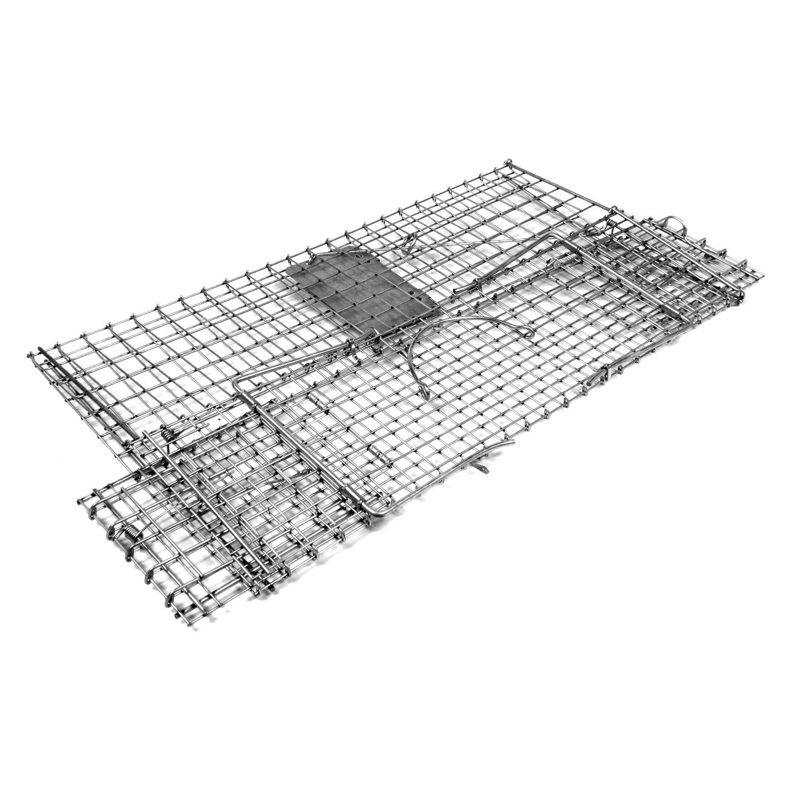 Tomahawk Original collapsible trap deployed with two doors for quick capture.