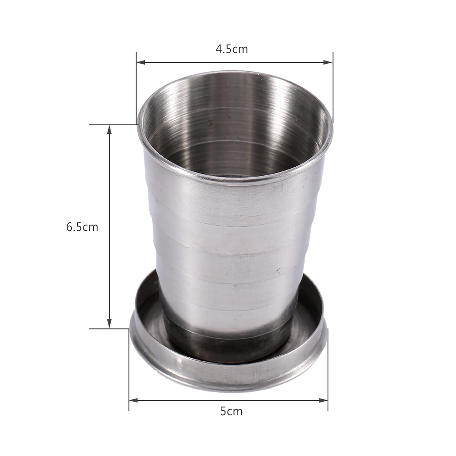 Tomedny collapsible cup attached to backpack clip for hands-free transport.