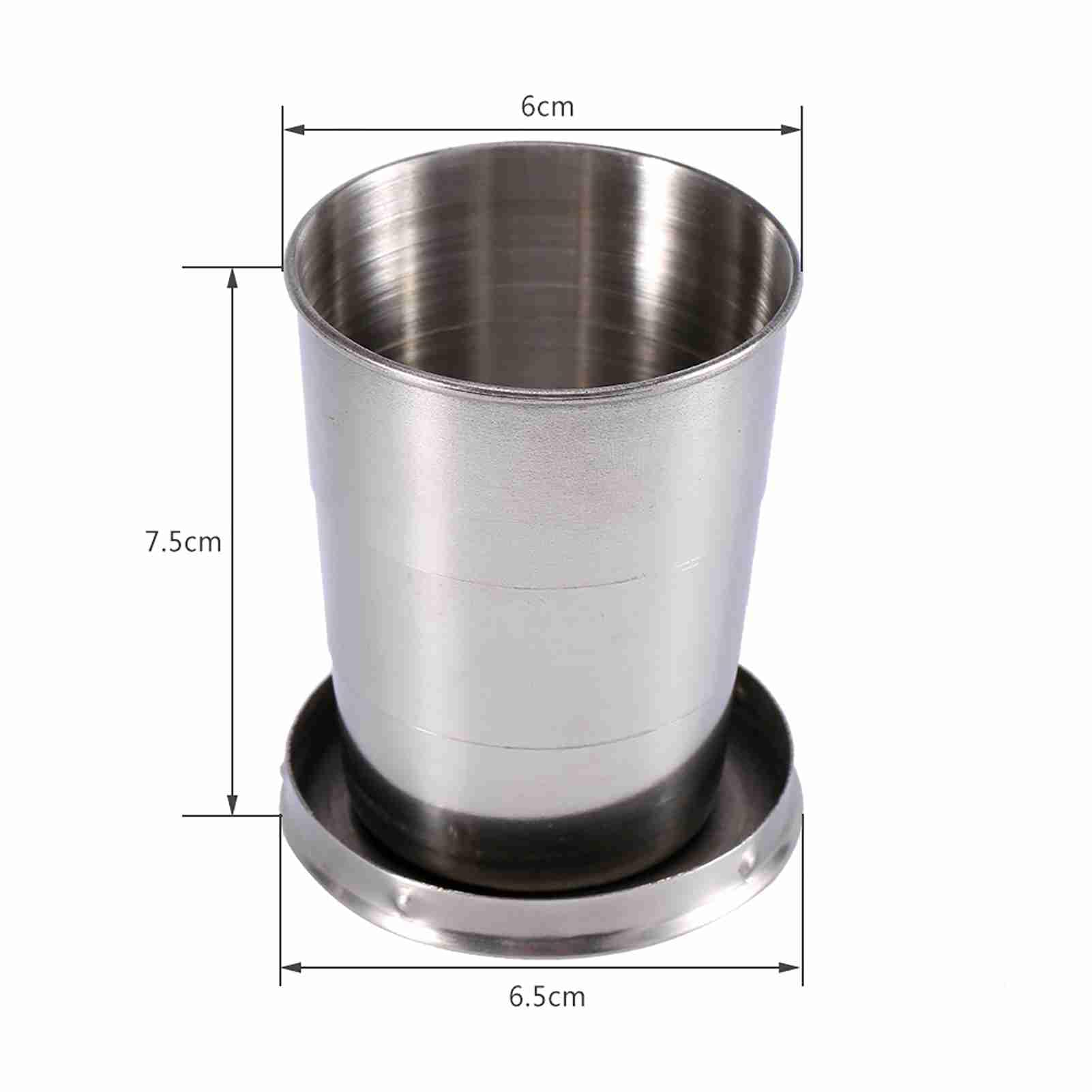 Tomedny collapsible cup clipped to a backpack via its keychain for easy access.