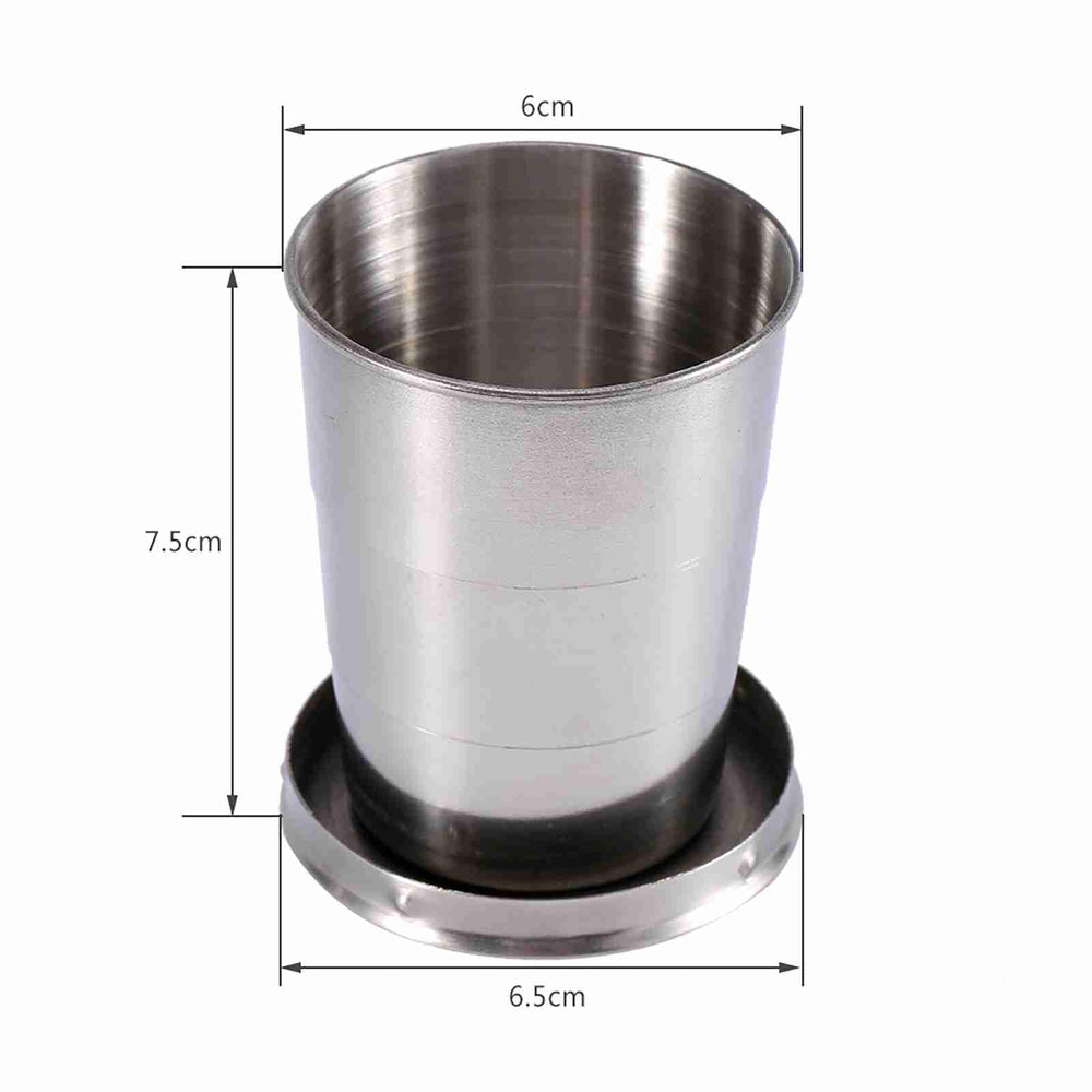 Tomedny collapsible cup clipped to a backpack via its keychain for easy access.