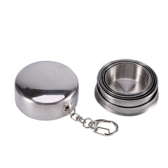Tomedny collapsible cup extended height showing full drinking capacity.