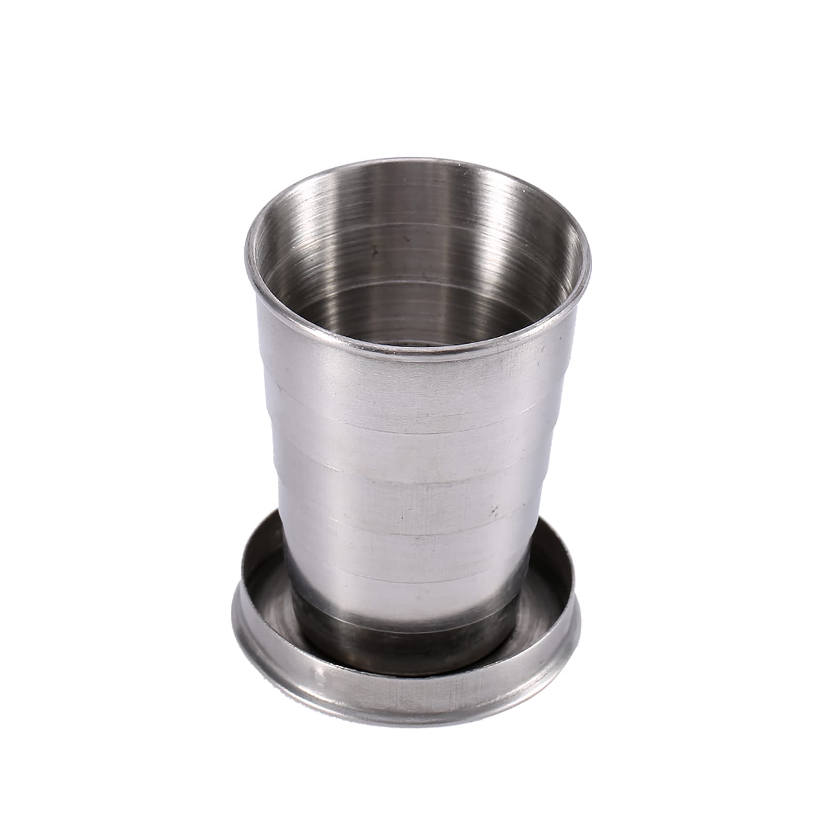 Tomedny collapsible cup folded with keychain for travel and space saving.