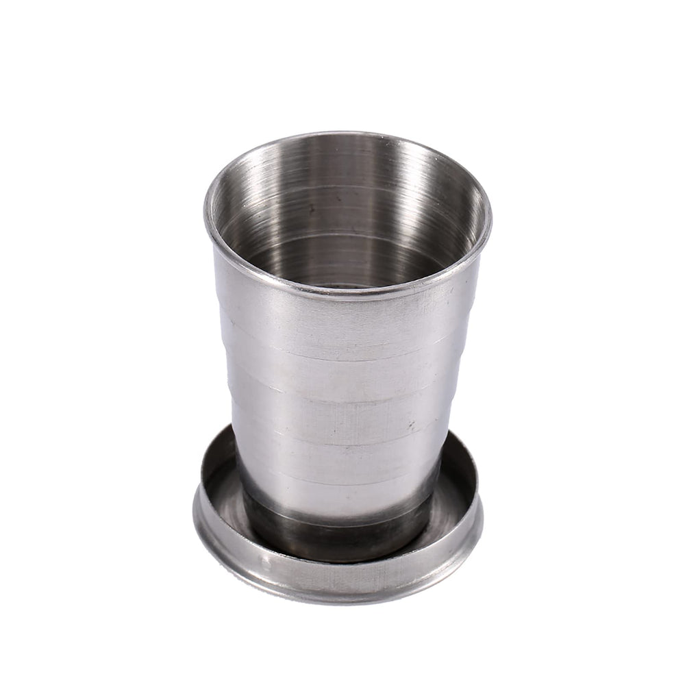 Tomedny collapsible cup folded with keychain for travel and space saving.