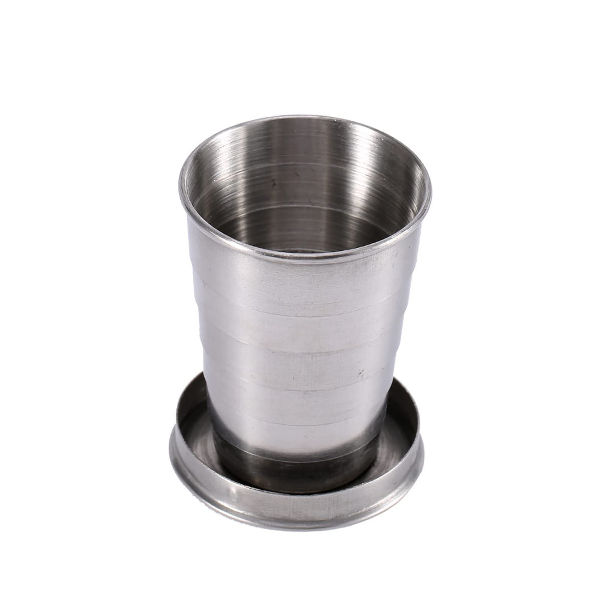 Tomedny collapsible cup folded with keychain for travel and space saving.
