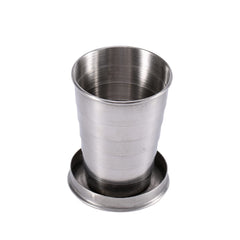 Tomedny collapsible cup folded with keychain for travel and space saving.
