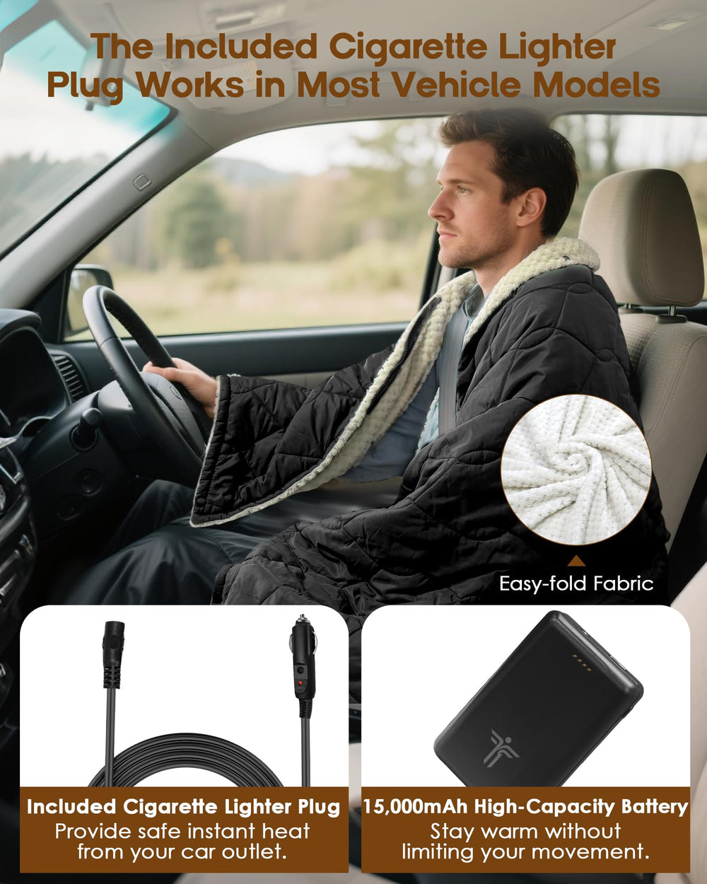 tomilk heated blanket car-plug provides easy car-side heating on road trips.