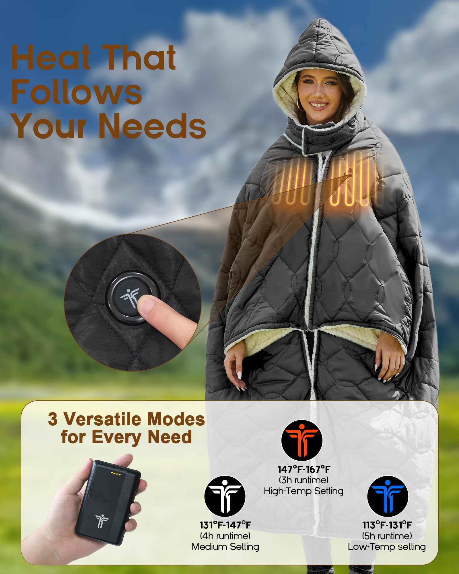 tomilk heated blanket upper-central-heating-area delivers warmth quickly.