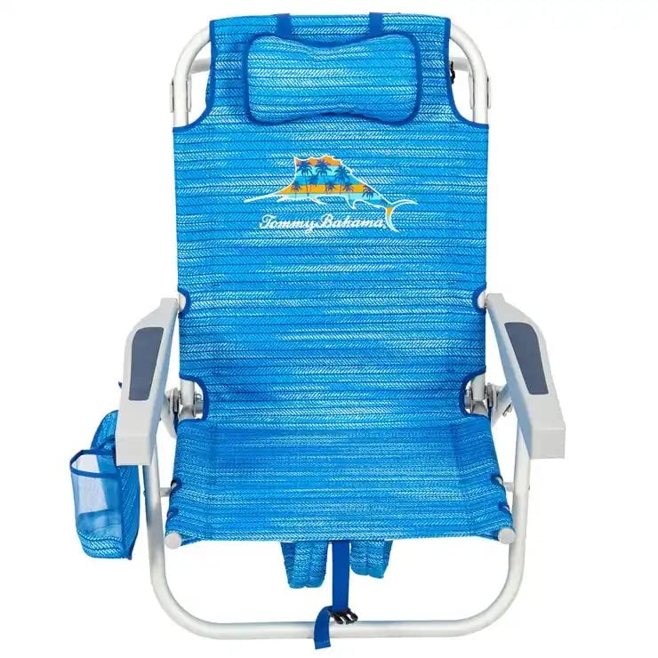 Tommy Bahama backpack beach chair adjustable pillow enhances comfort