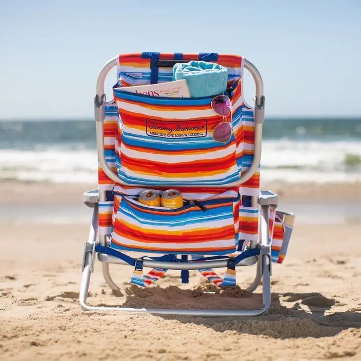 Tommy Bahama chair open and ready with dimensions 24x25x25 inches