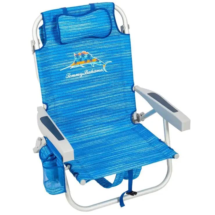 Tommy Bahama backpack beach chair towel bar for convenient drying on the go