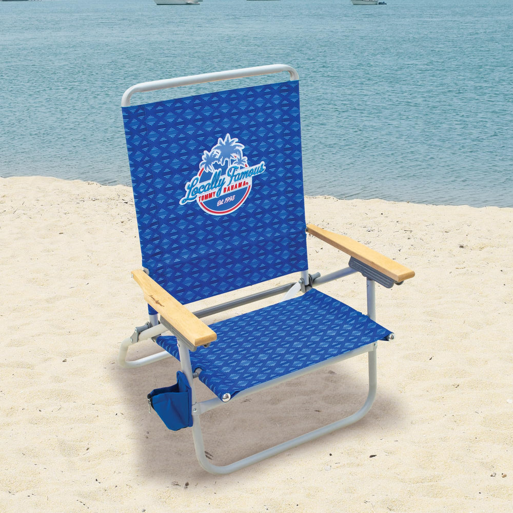 Tommy Bahama beach chair recline options with Safe-Adjust for easy comfort.