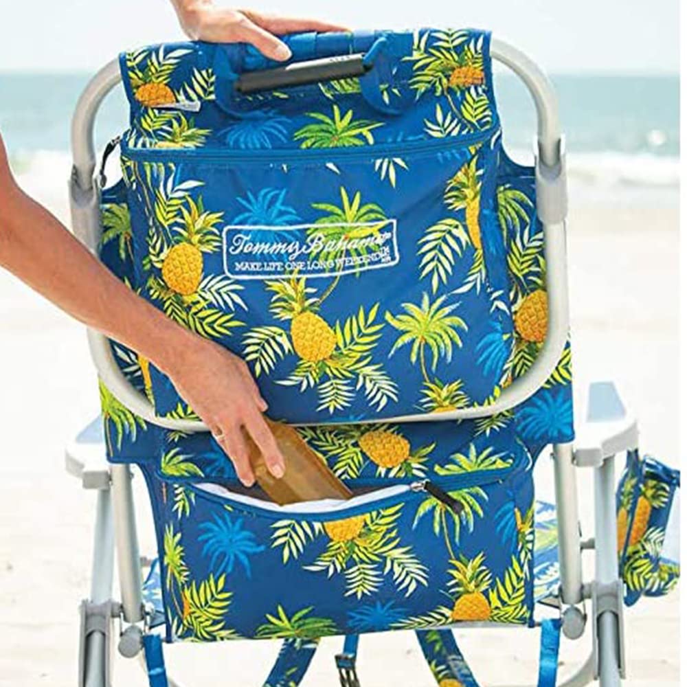 Tommy Bahama chair displays folding towel bar for easy drying and setup.