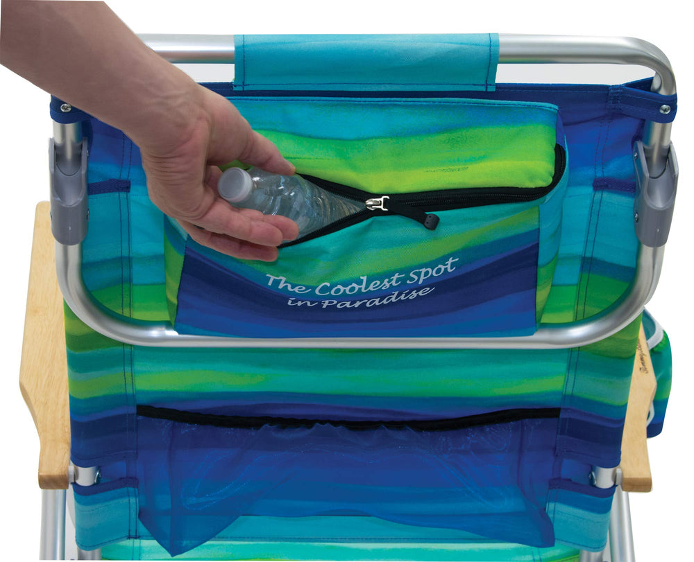 Tommy Bahama cooler and cup holder keeps drinks by the chair