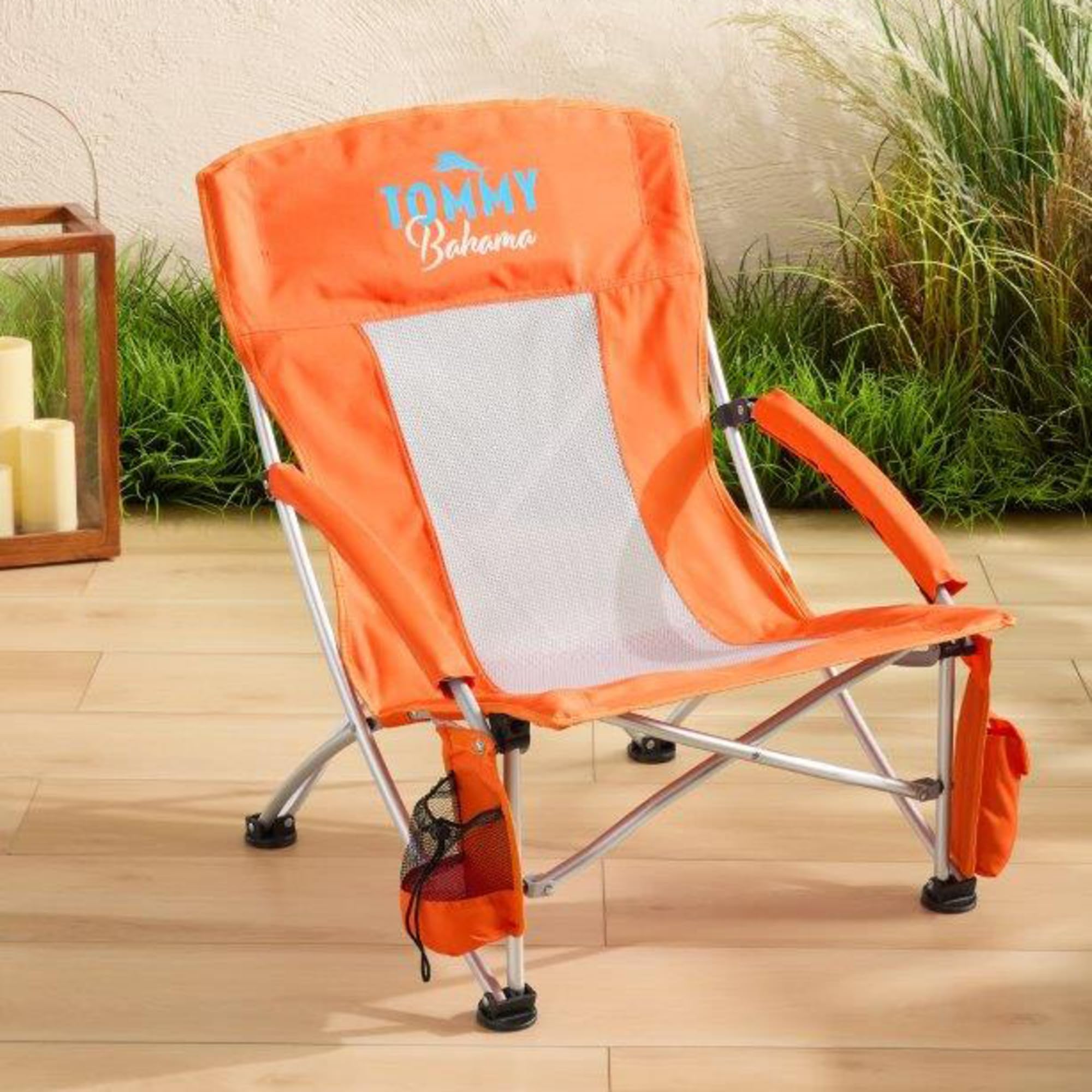 Tommy Bahama Go-Everywhere chair breathable mesh back keeps you cool on hot days