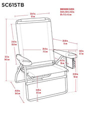 Tommy Bahama highboy chair offers four recline positions for customizable comfort.
