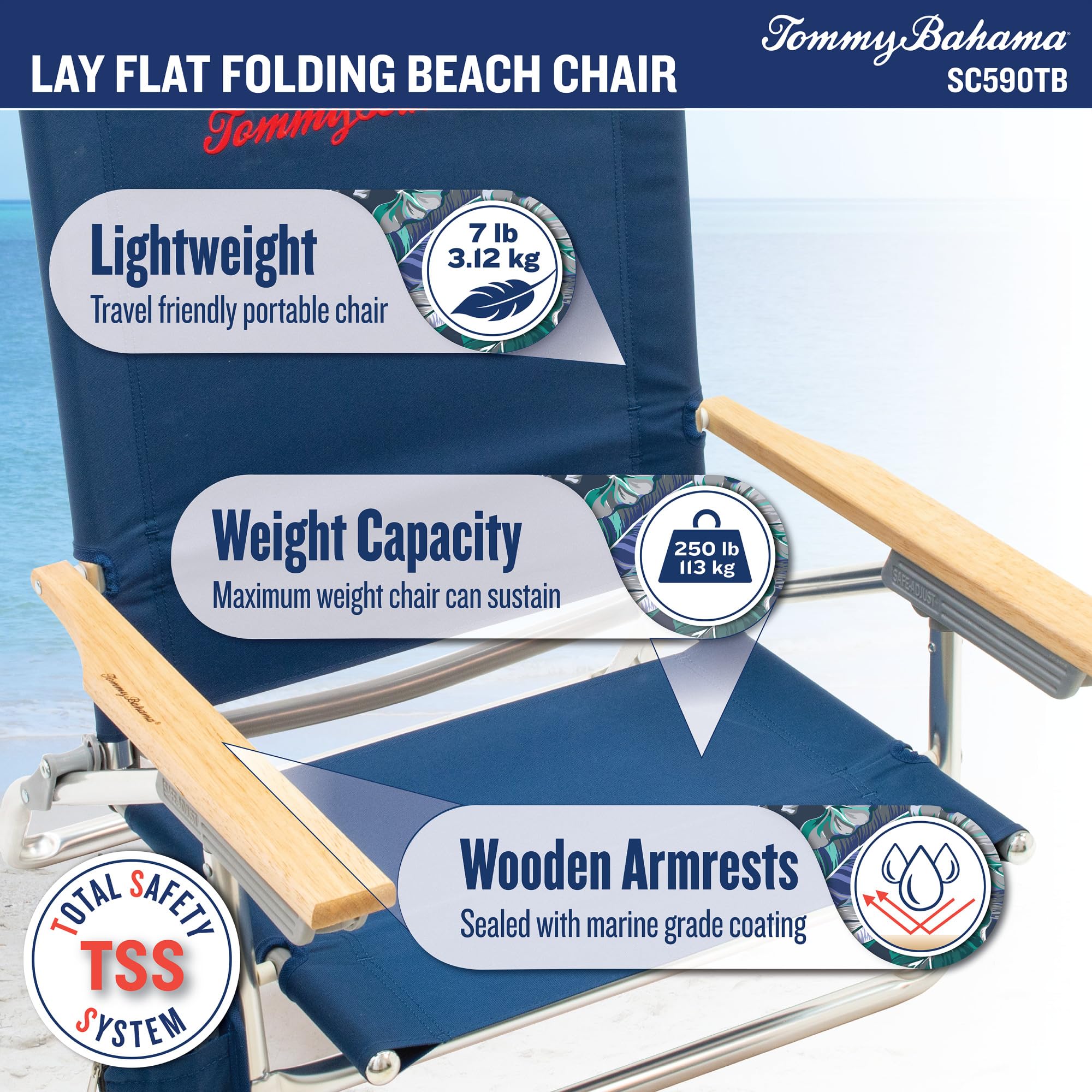 Tommy Bahama pinch-free recline promotes smooth adjustments