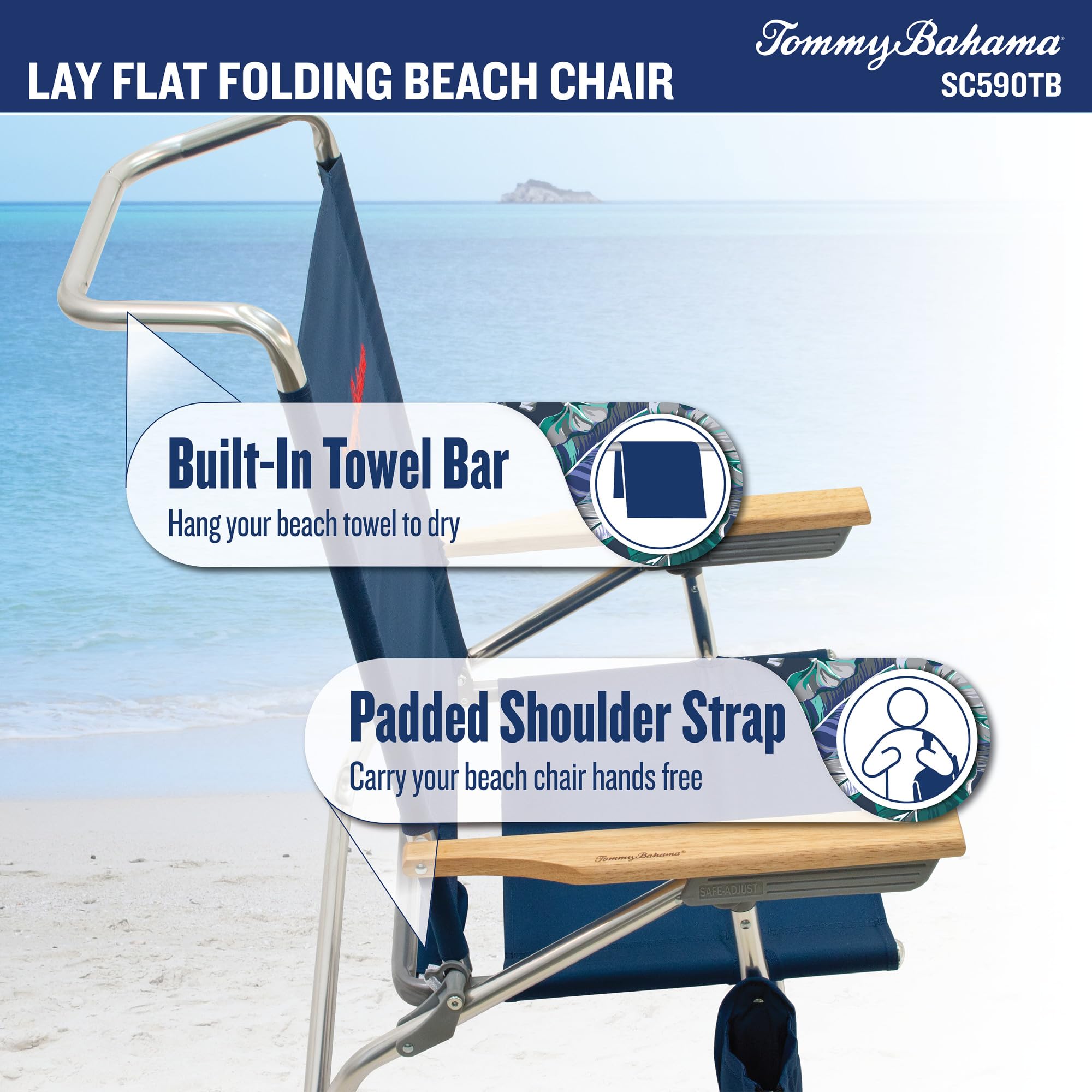 Tommy Bahama towel bar keeps towels within reach