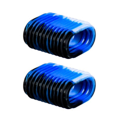 Tomotato blue reel handle grip side view, enhances non-slip comfort.