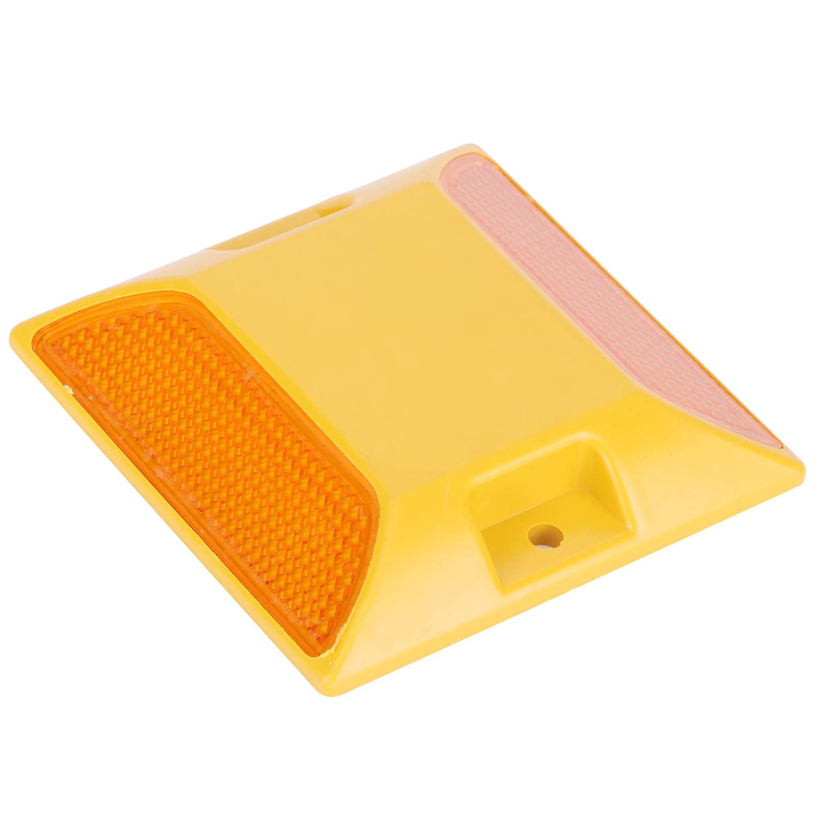 Tomotato road marker 6-pack closeup shows durable yellow reflectivity.
