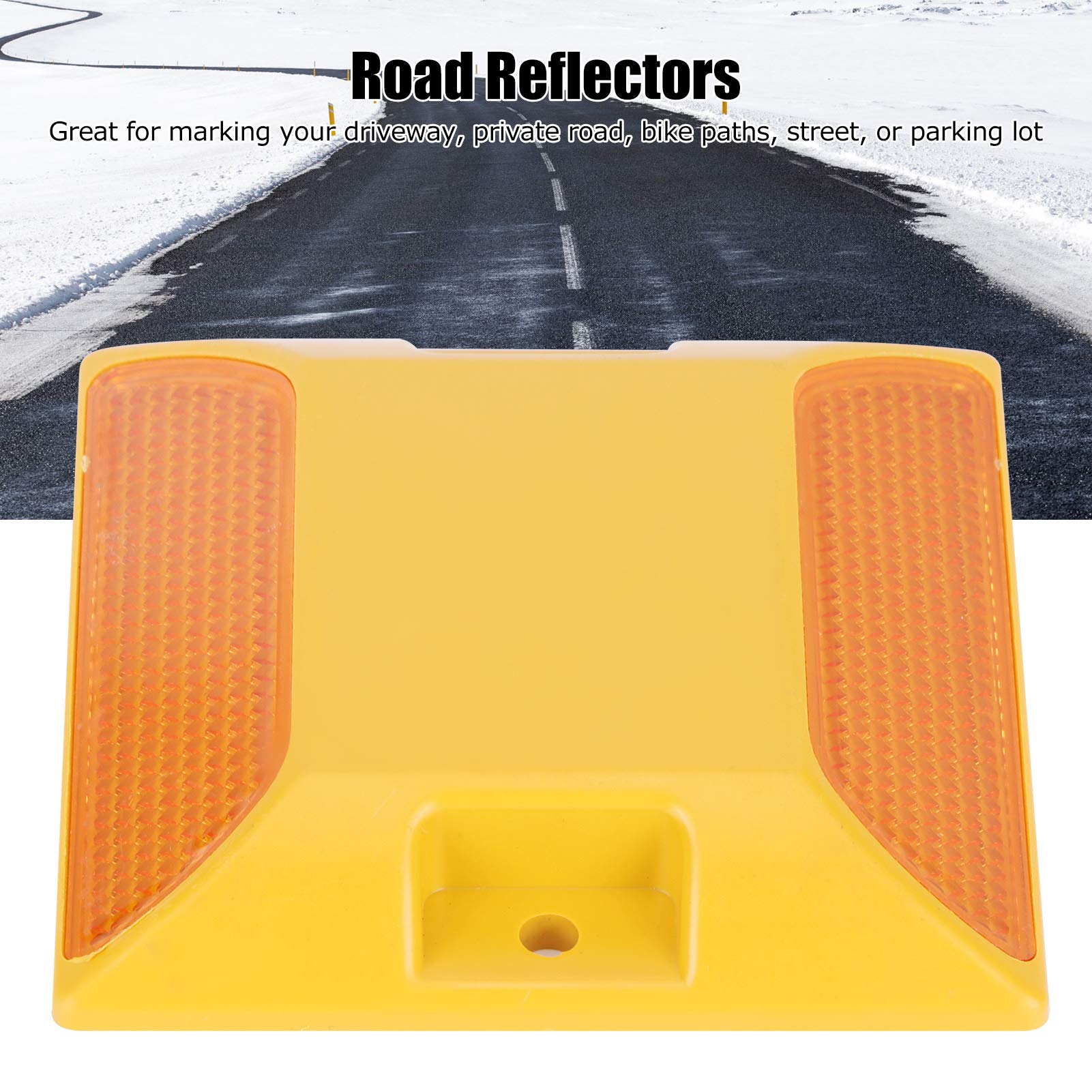 Tomotato road marker yellow 6-pack reflects headlights clearly at night.
