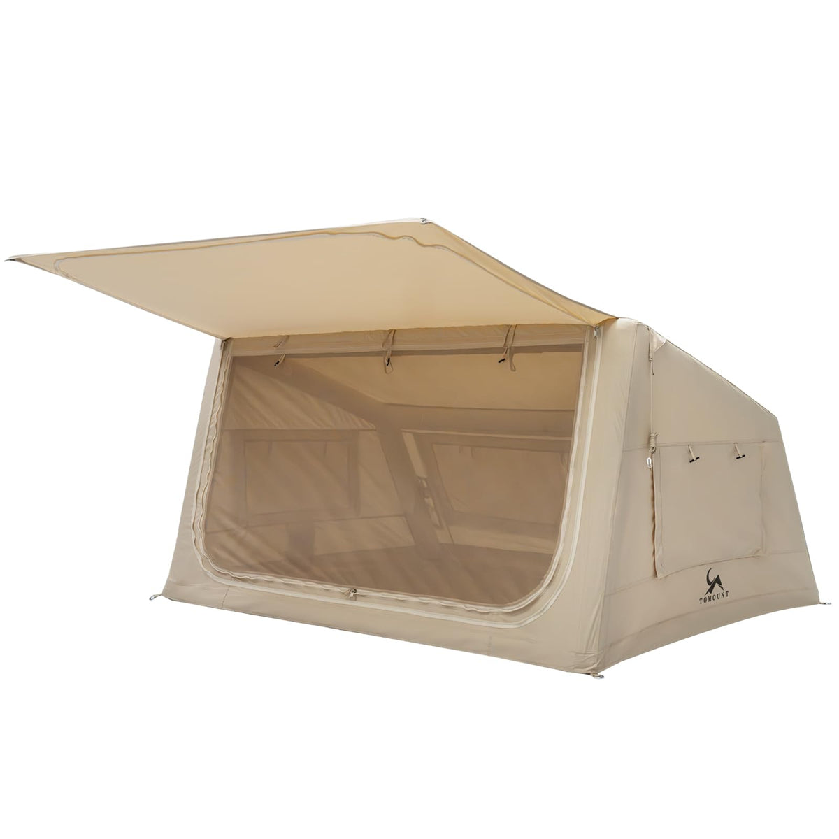 TOMOUNT canvas inflatable tent pump view showing quick setup for camping