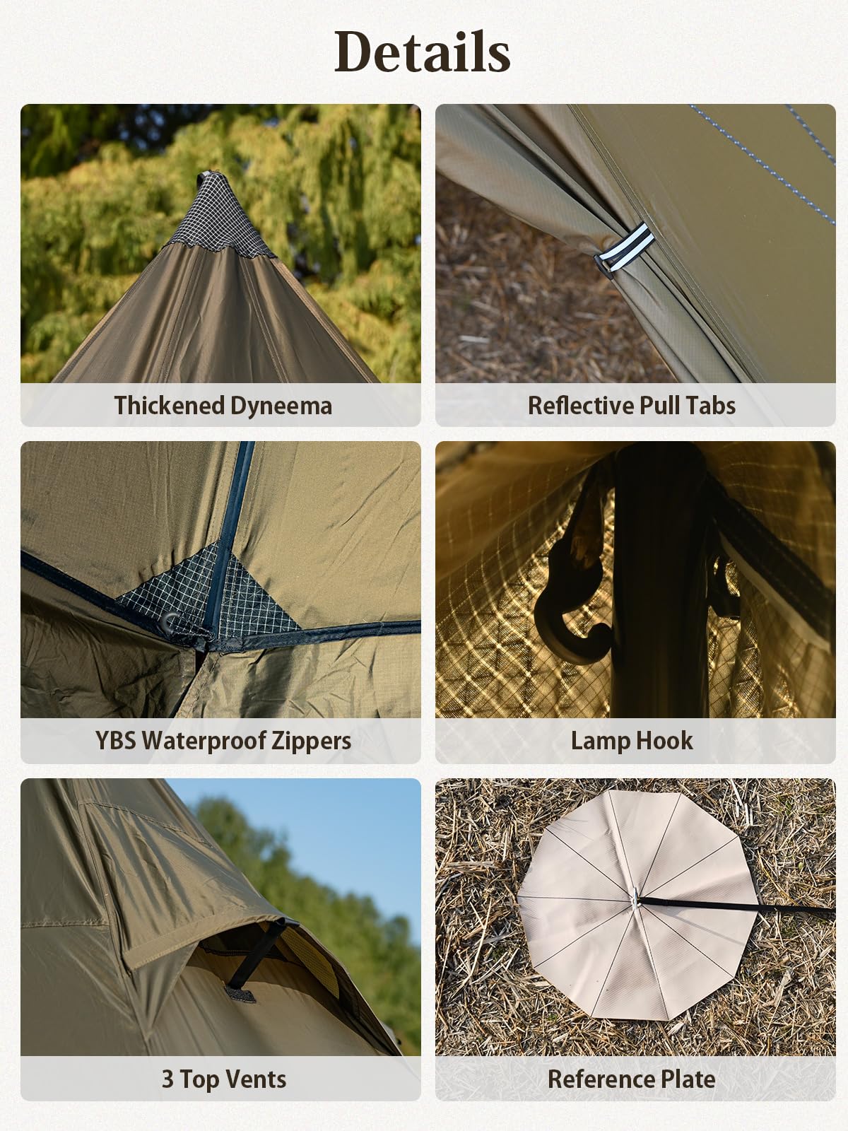 TOMOUNT Hot Tent accessories kit includes stakes and bags.