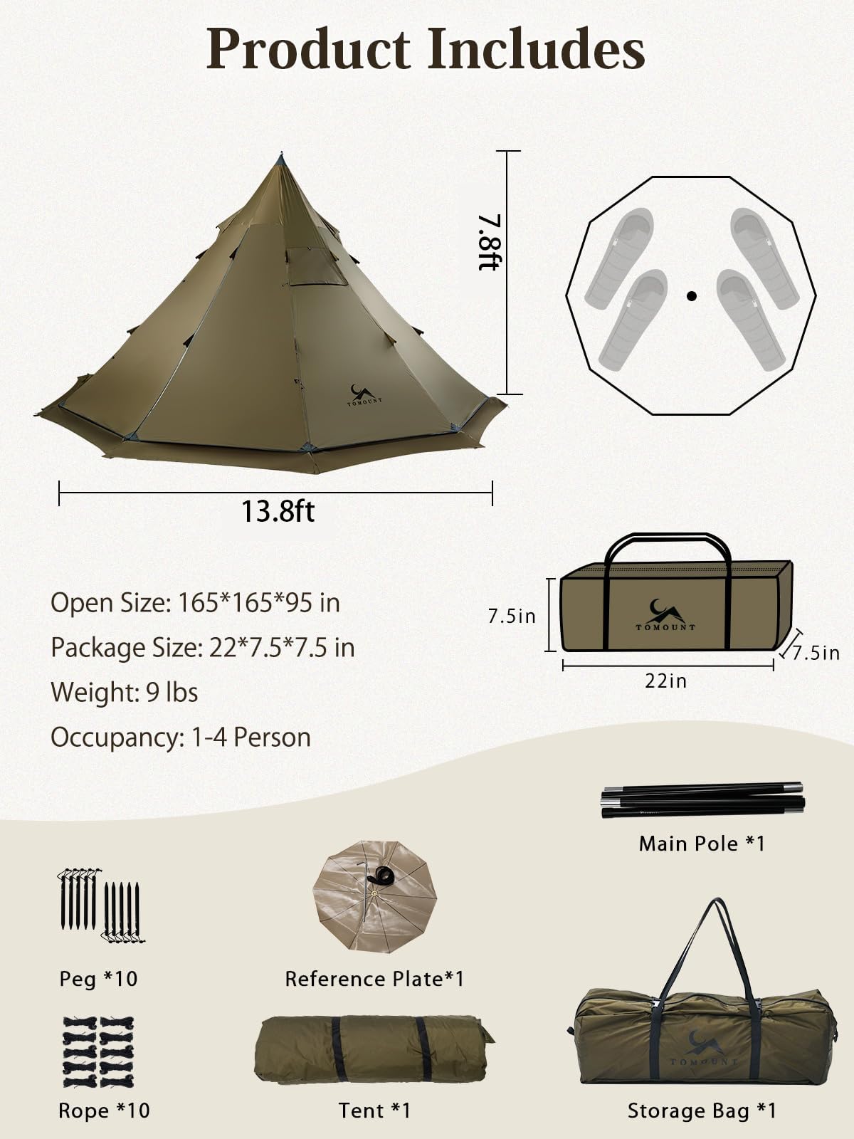 TOMOUNT Hot Tent warranty and support provide post-purchase help.