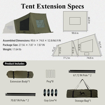 TOMOUNT tent assembly with four poles for easy setup and reliable structure.
