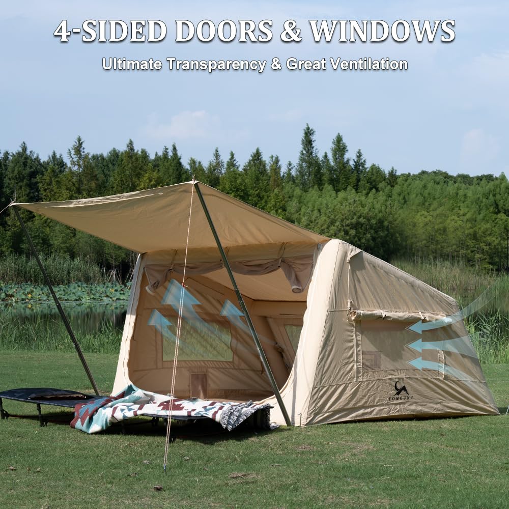 TOMOUNT tent ventilation with mesh windows for comfortable summer camping