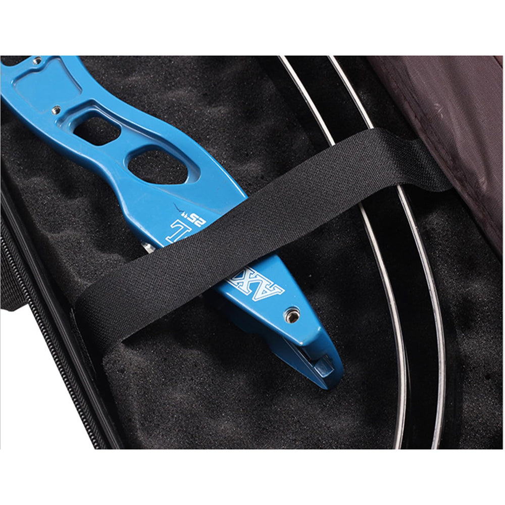 Tonchean takedown bow case Velcro-secured accessories prevent shifting.