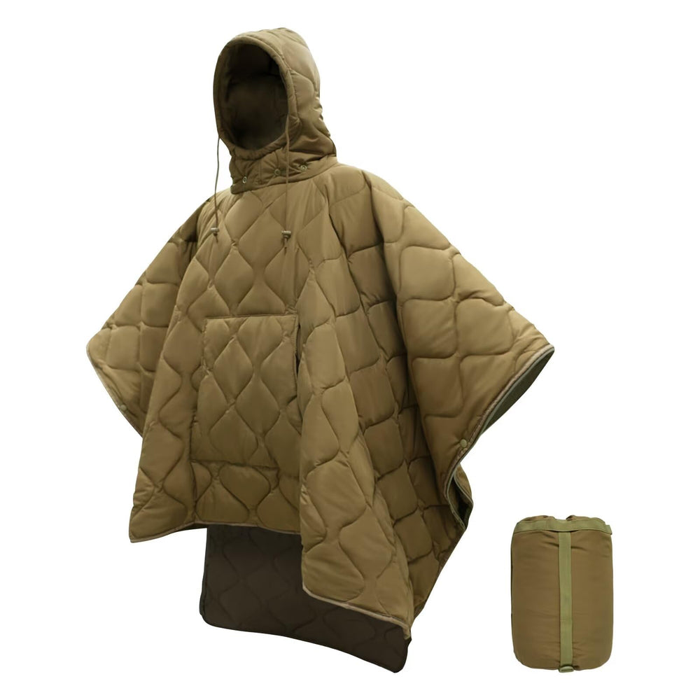 Tongcamo Poncho Liner Hoodie with hood for warm, quick-drying outdoor comfort.