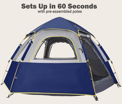 Toogh camping tent hexagonal-base design for stable wind resistance and space.