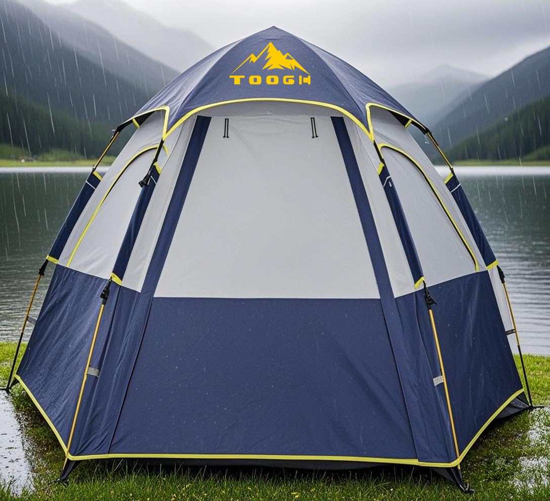 Toogh camping tent peak-height-66-inches provides generous headroom for comfortable camping.