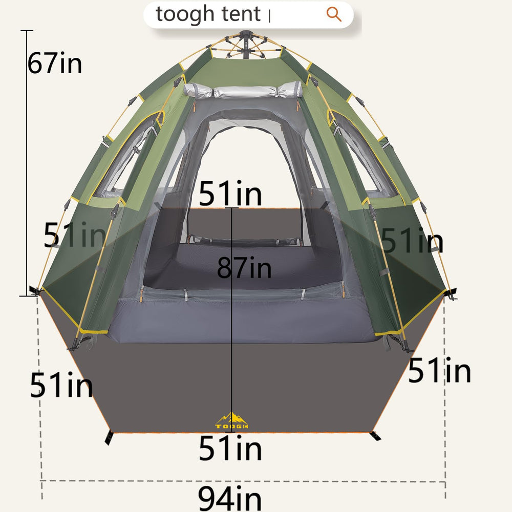 Toogh tent floor waterproofing rated 10000mm for damp ground comfort