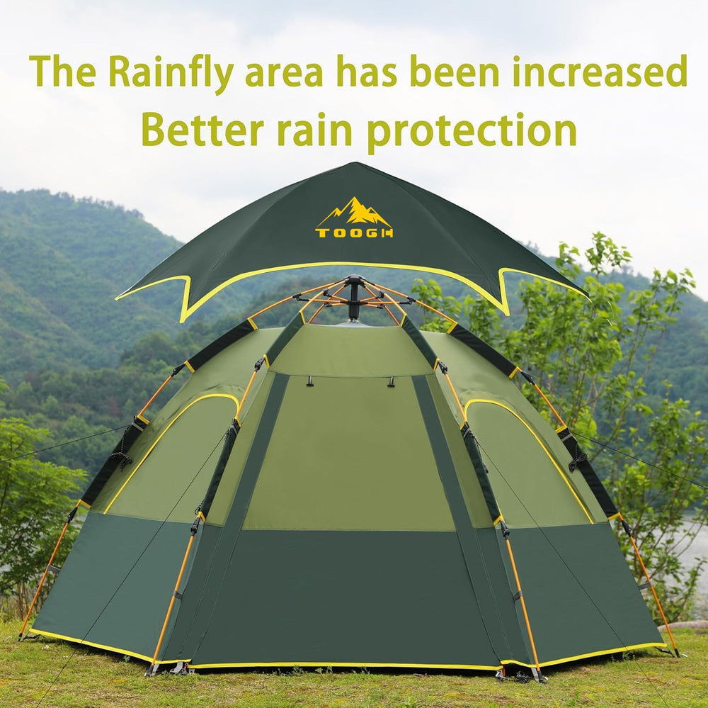 Toogh tent indoors: four windows offer ventilation while watching a child